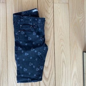 FREE PEOPLE printed flower JEANS